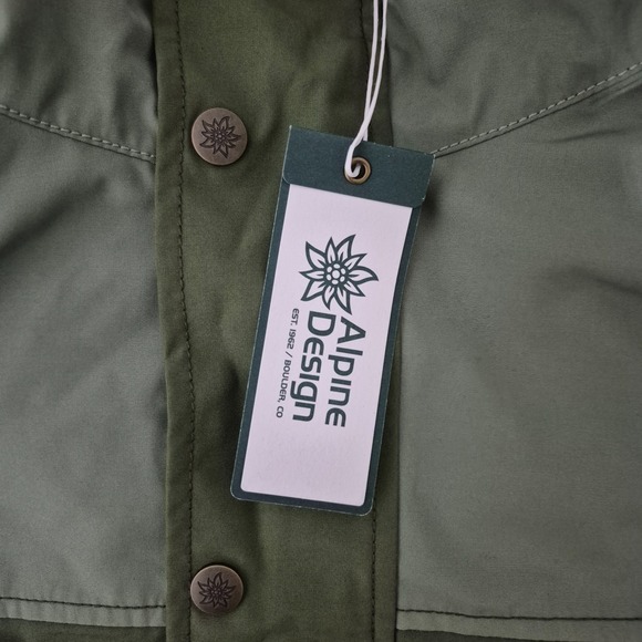 Alpine Design Jacket Mens XXL Military Green 1962 Sport Hooded ADM24710 NEW - Picture 9 of 12